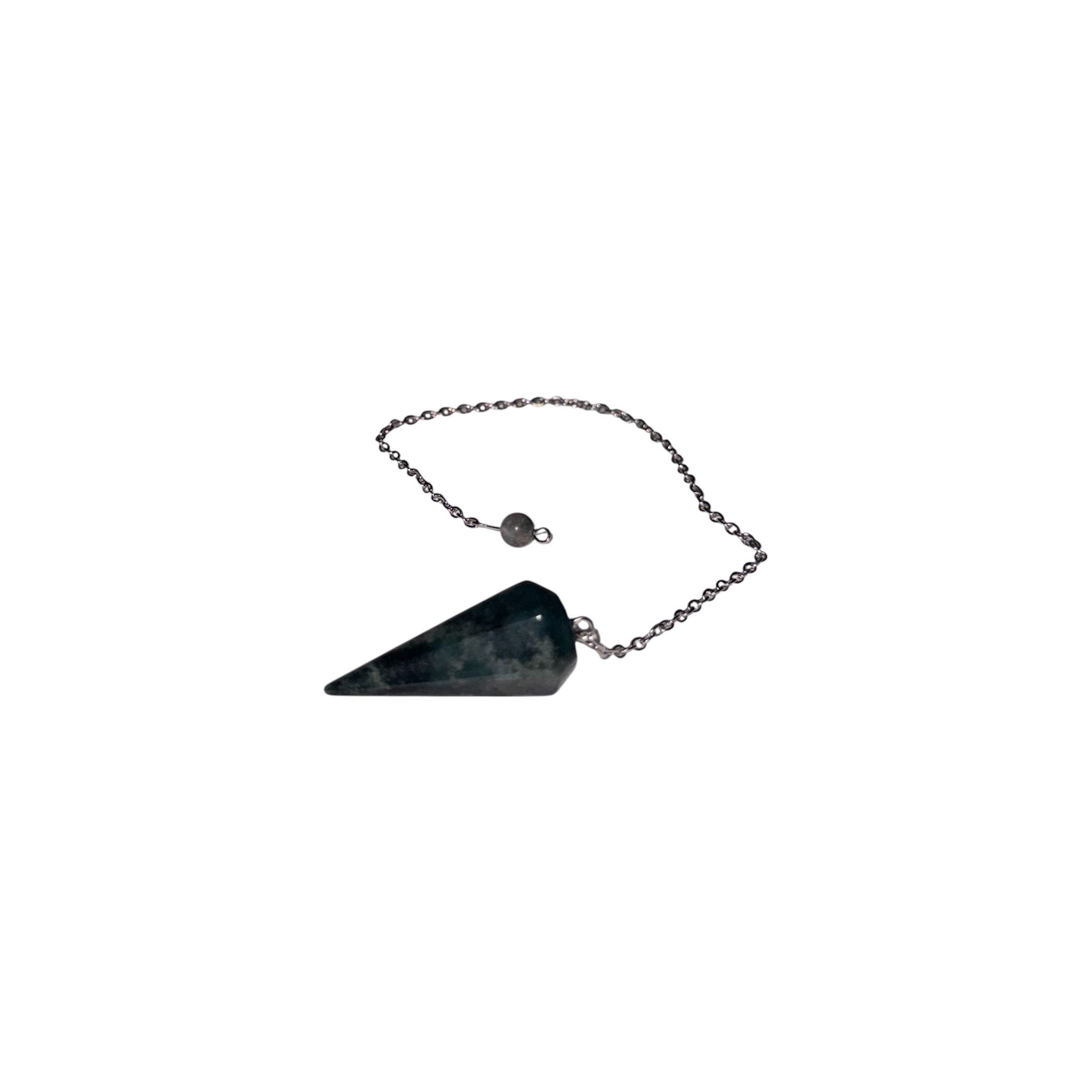 Péndulo de Ágata India (3,5 cm) con Cadena (20 cm)