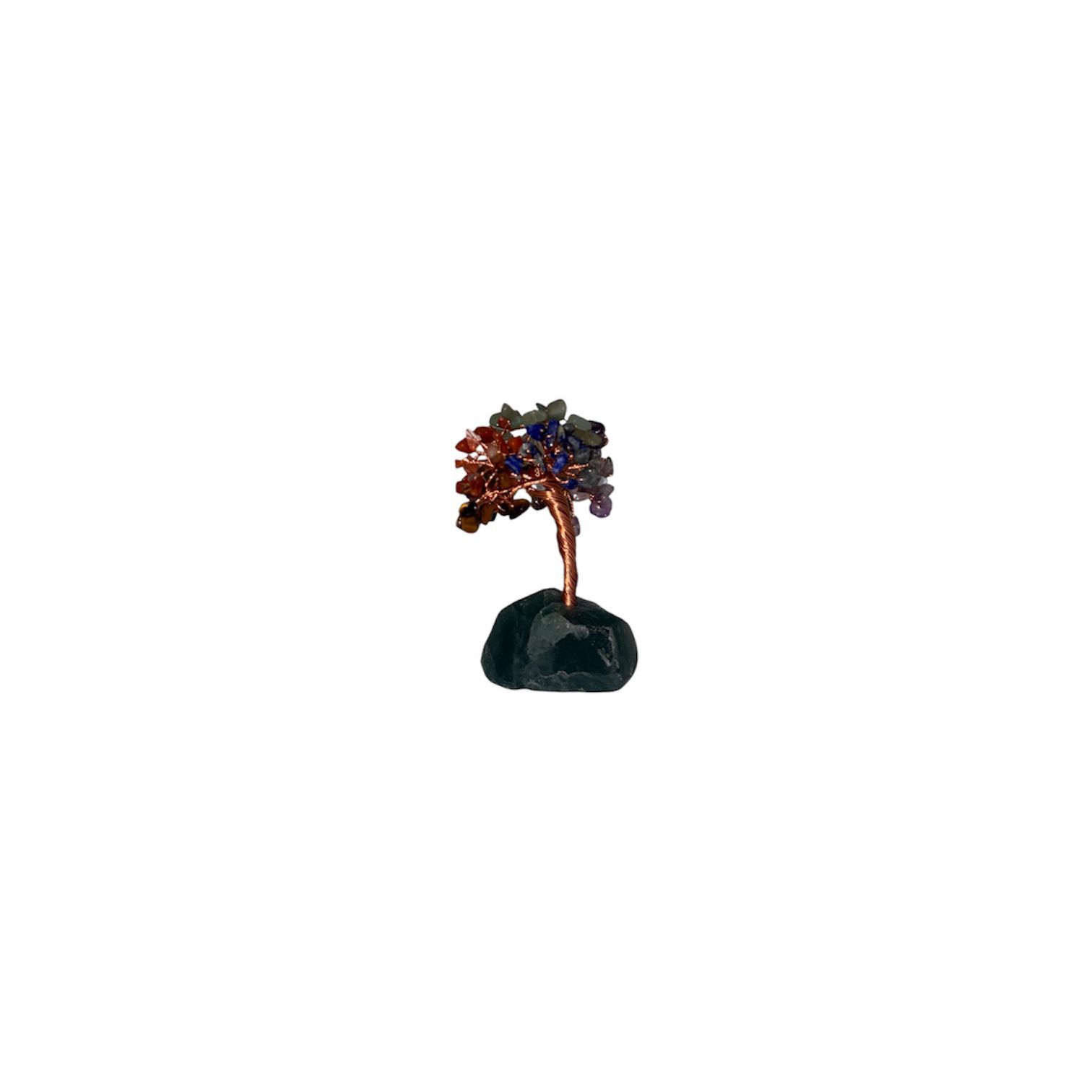 Árbol de la Felicidad 7 Chakras con Base de Fluorita (14 cm)