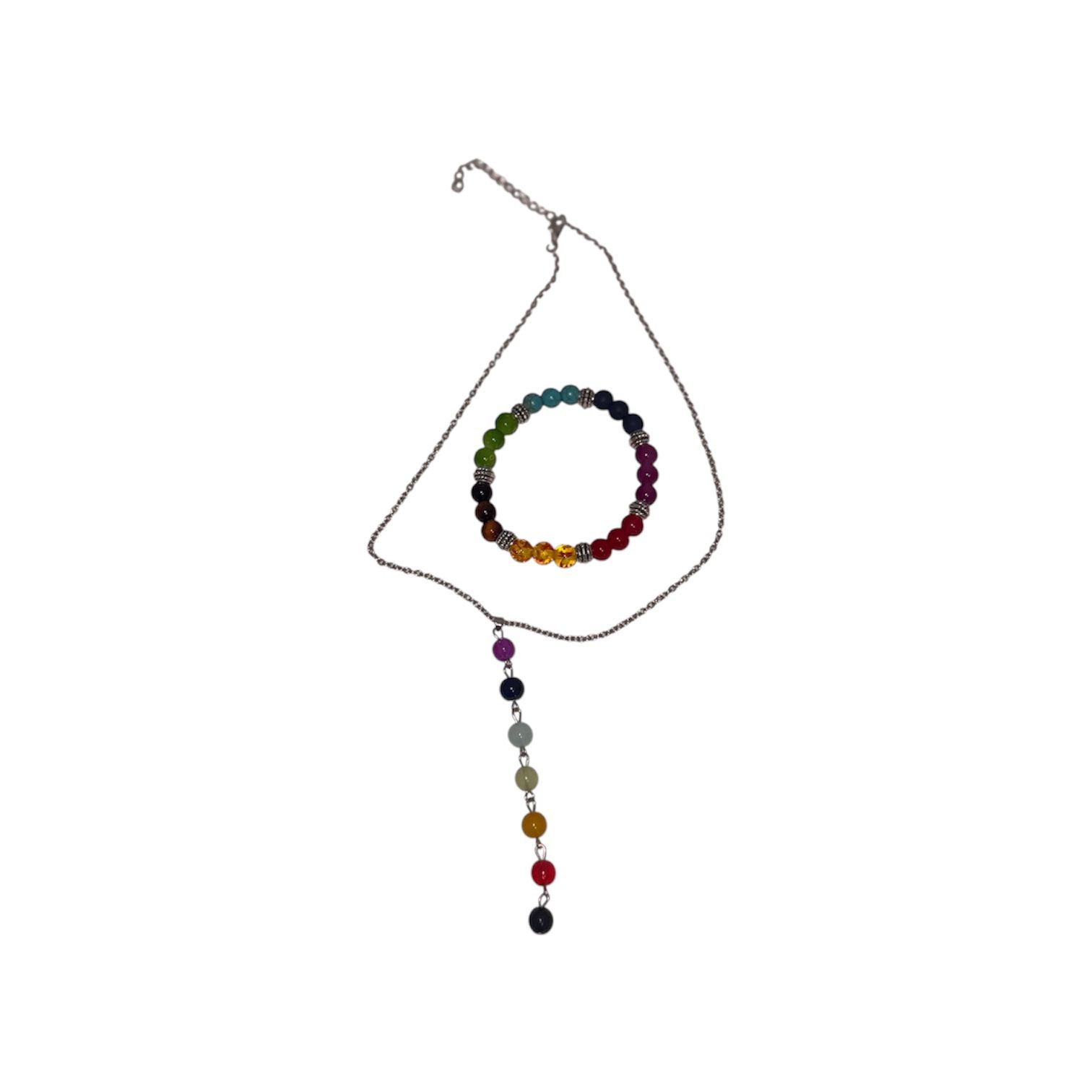 Juego de Collar y Pulsera de los 7 Chakras