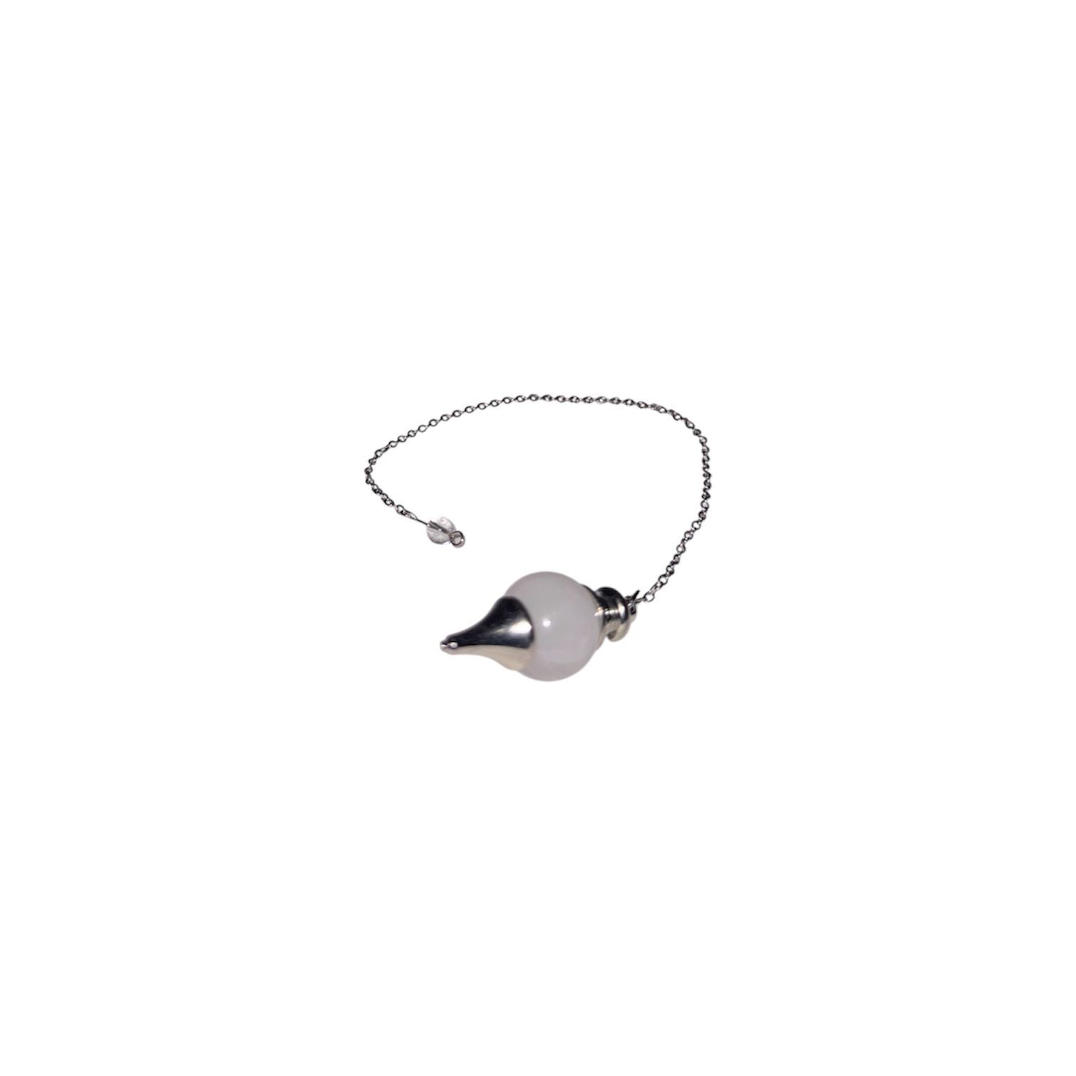 Péndulo Esfera Cristal de Roca (4 cm) con Cadena (20 cm)