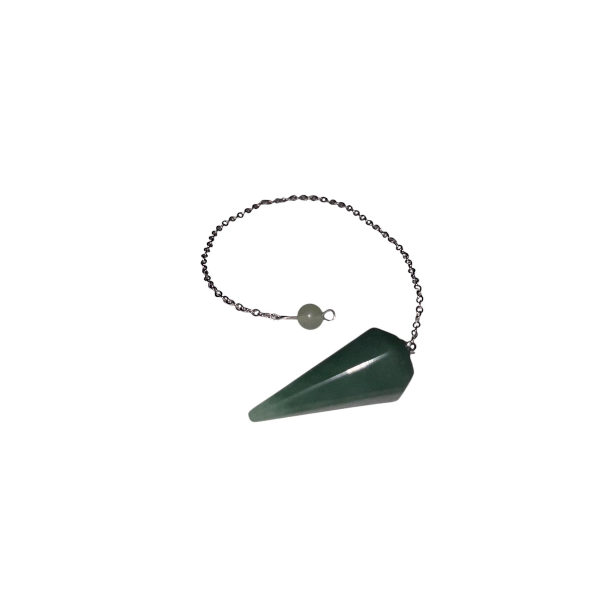 Péndulo de Aventurina Verde (3,5 cm) con Cadena (20 cm)