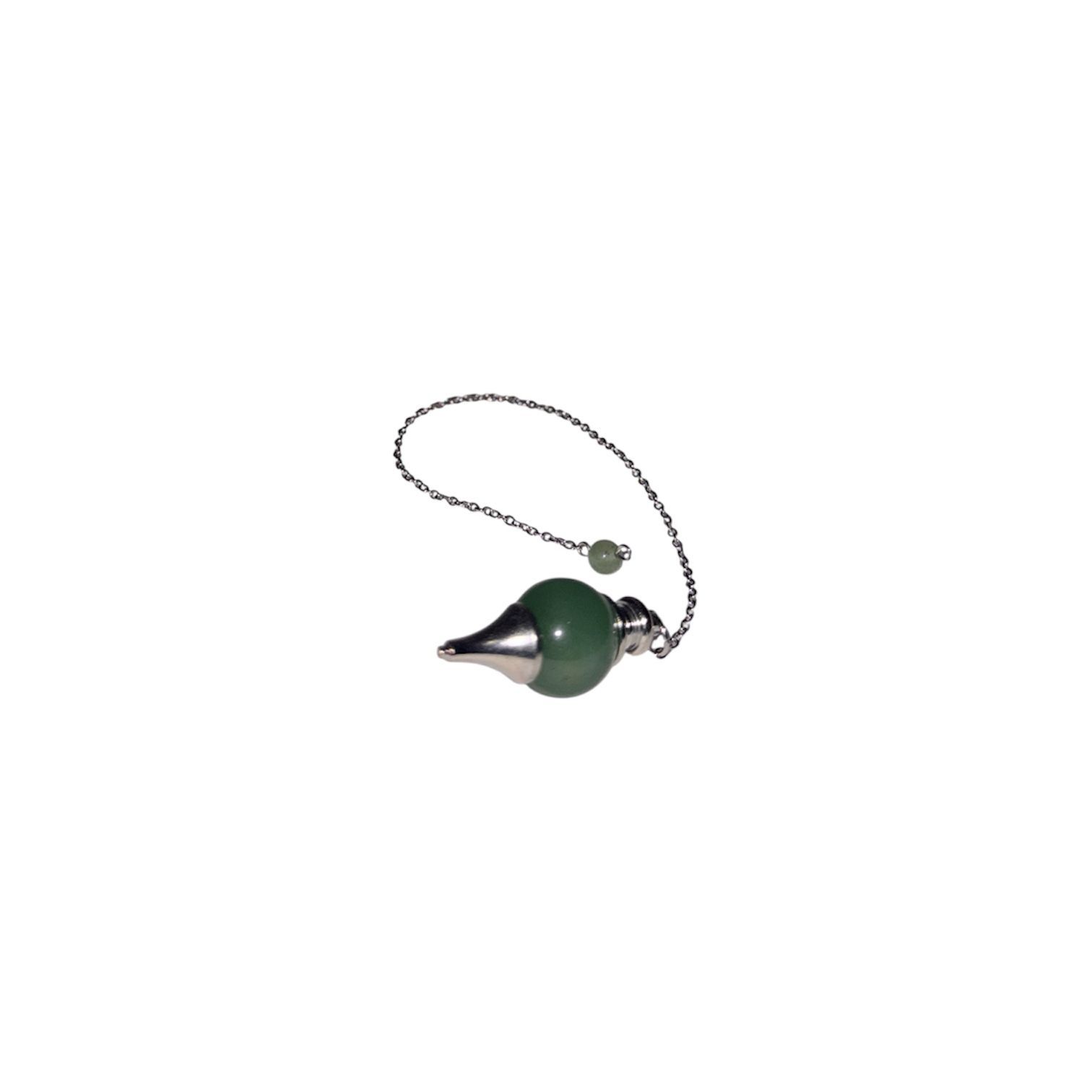 Péndulo Esfera Aventurina Verde (4 cm) con Cadena (20 cm)