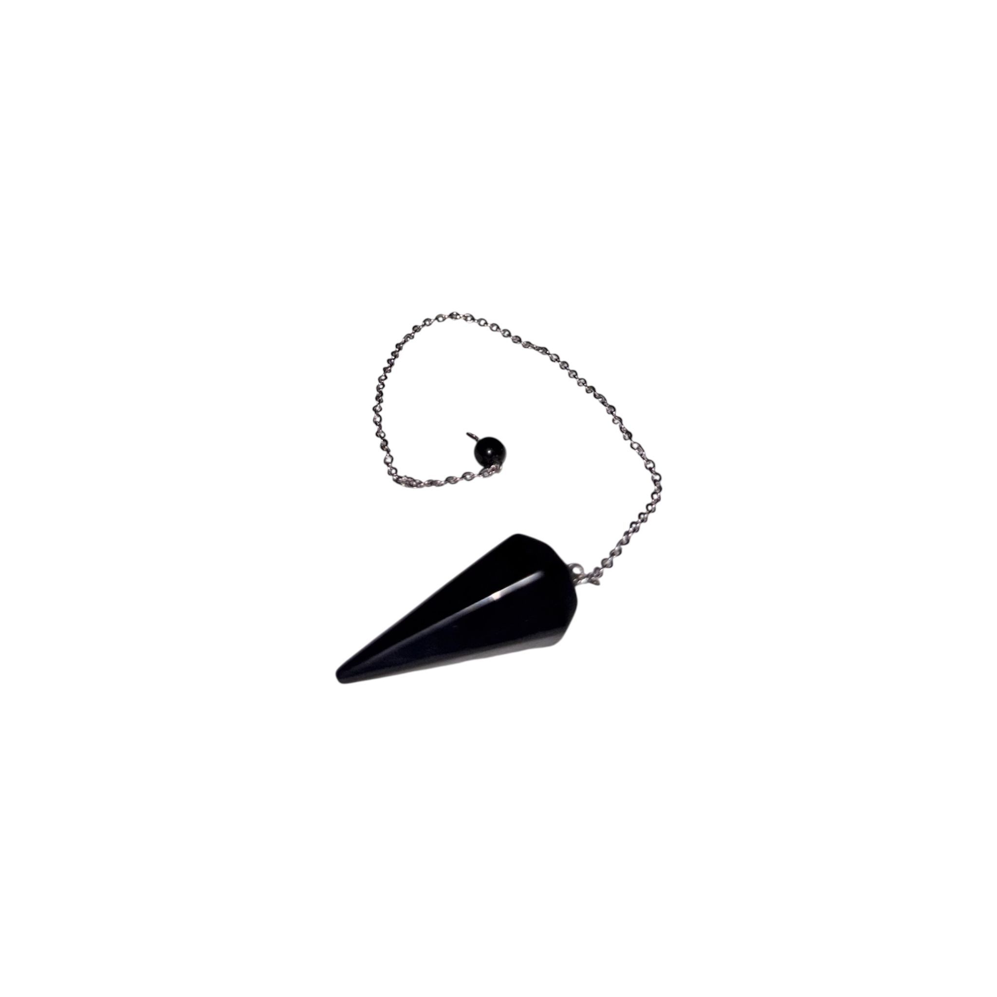 Péndulo de Obsidiana Negro (3,5 cm) con Cadena (20 cm)