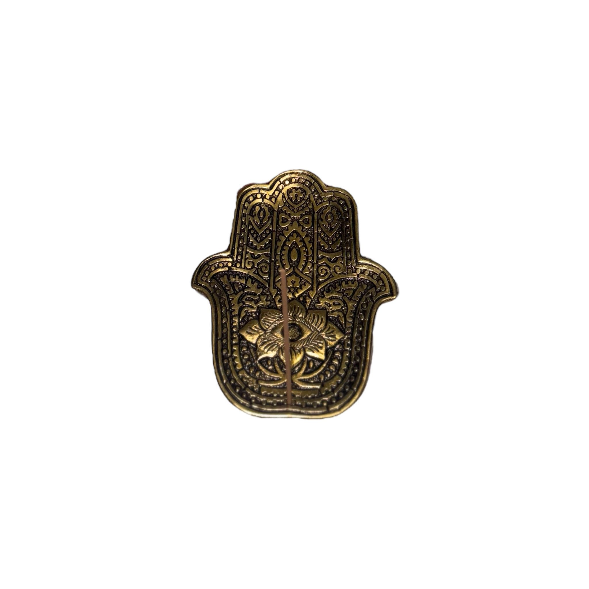 Porta Incienso de Metal Mano de Fatima (12 cm)