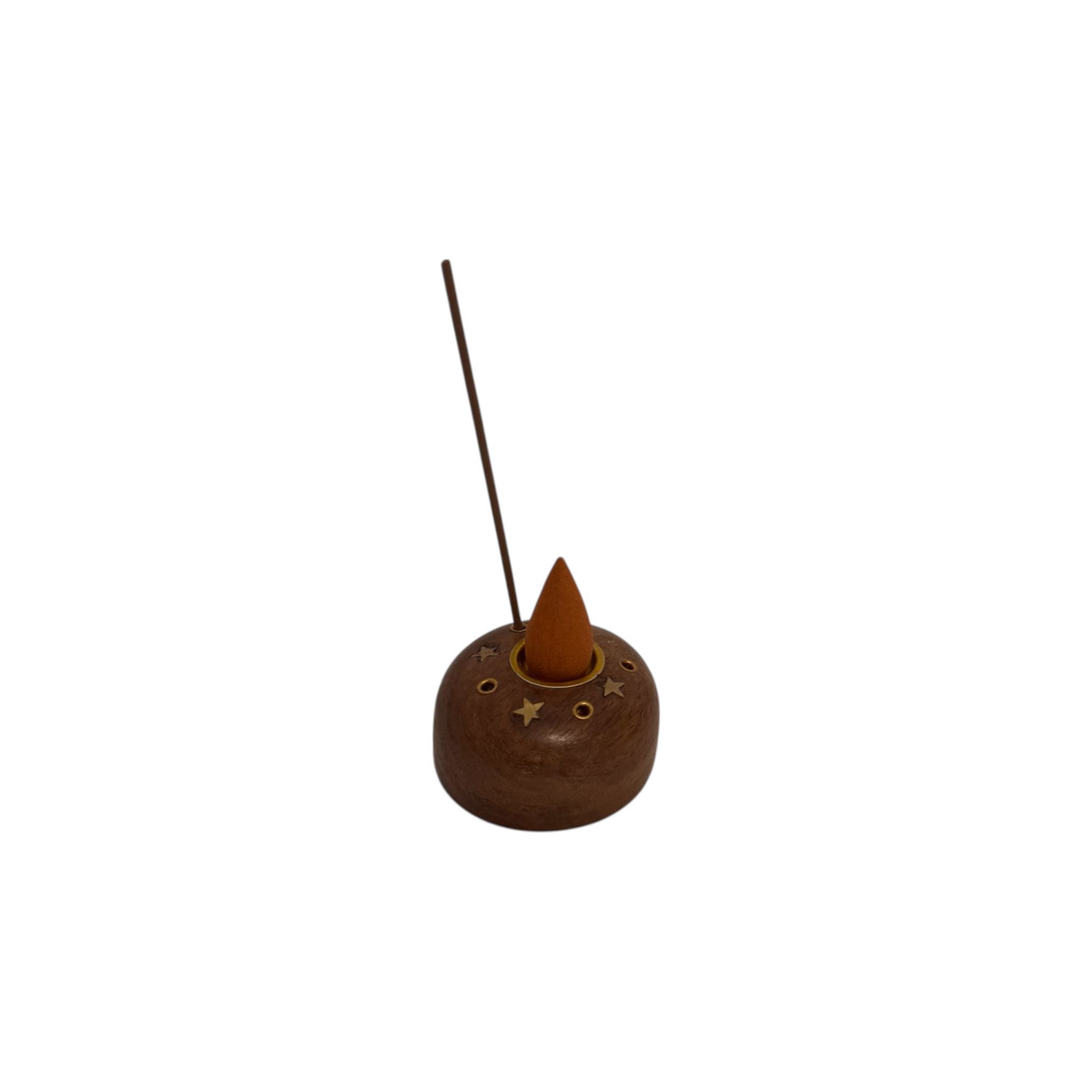 Porta Incienso Redondo de Madera Liso (6 cm)