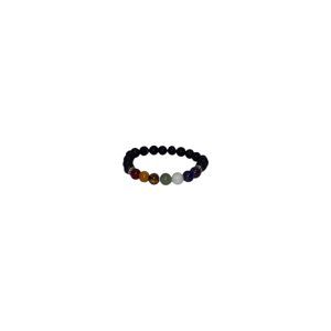 Pulsera de Piedra de Lava de los 7 chakras (8 mm)