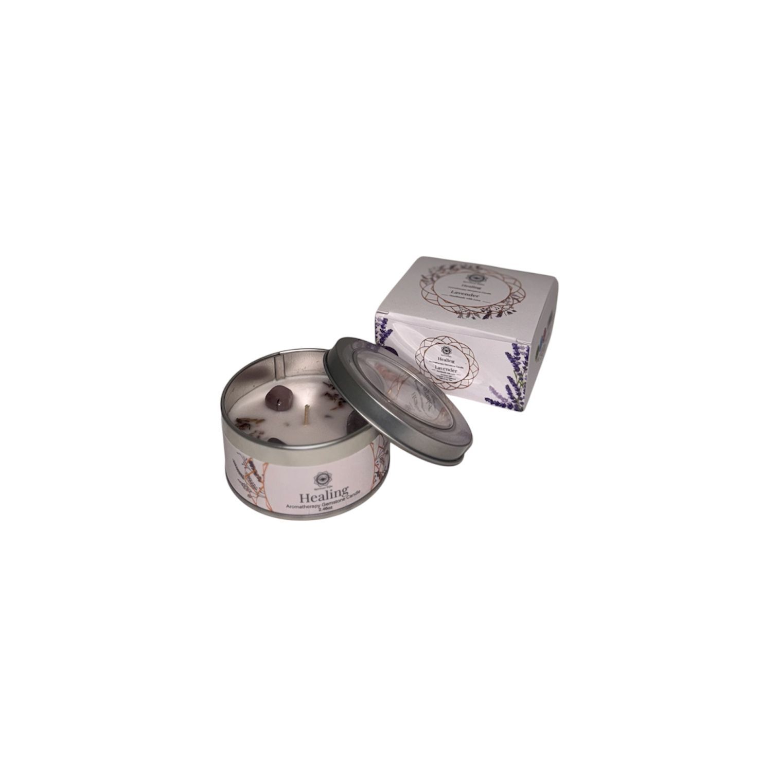 Vela Aromática de Lavanda con Cristal de Amatista