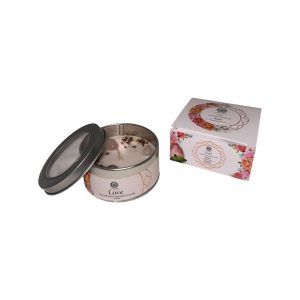Vela Aromática de Rosa con Cristal de Cuarzo Rosa